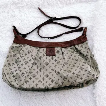 russet 러셋 모노그램 패턴 숄더백 가죽 x 나일론