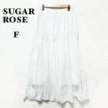 슈가 로즈 플레어 스커트 올 패턴 F 허리밴딩 클린 화이트 시어
