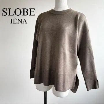 이에나 하이 게이지 울 혼방 니트 슬릿 슬리브 SLOBE IENA