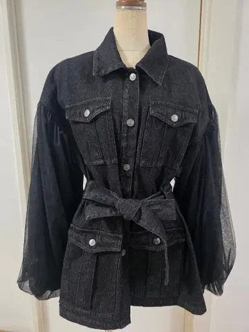 J1U by LA BELLE ETUDE/튤 슬리브 데님 자켓