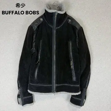 레어 BUFFALO BOBS 코듀로이 가죽 보아 더블 지퍼