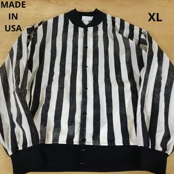MADE IN USA ~90s 레프리 스트라이프 나일론 자켓