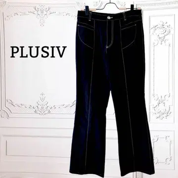 [플러시브] 시바타 스트레치 팬츠 [L] 블랙/블랙 캐주얼 빅사이즈