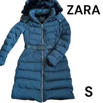 새상품급 ZARA 자라 퍼 다운 자켓 블랙 S 벨트 포함