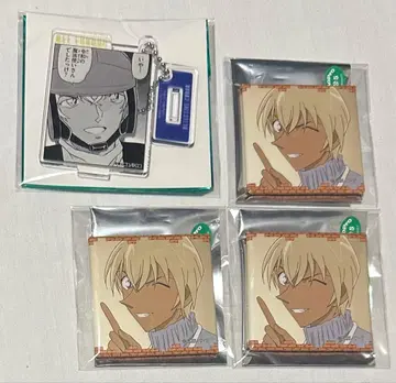 명탐정 코난 아크릴 키링 TD 메모리얼 캔뱃지 아무로 토오루 4종 세트