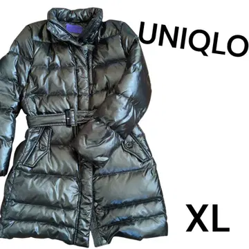 UNIQLO 유니클로 벨트 포함 다운 자켓 XL 롱 블랙 발수