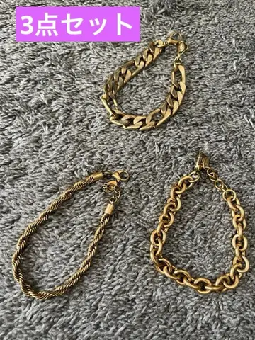 [ ZARA ] 자라 골드 체인 팔찌 3종 세트
