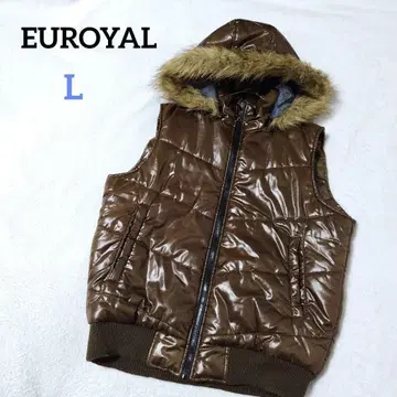 유로 로얄 충전솜 다운 베스트 광택 퍼 헤이세이 갸루 남자 그런지 y2k