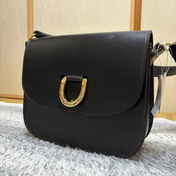 [ Noble ] 택 포함 소가죽 숄더 가죽 블랙 가방 말발굽 금장 장식