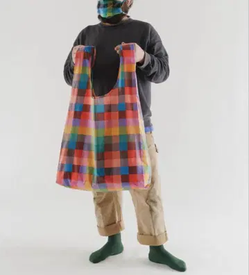 BAGGU 에코백 Big 마드라스 체크 단종 레어 컬러