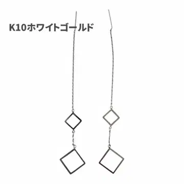 K10 화이트 골드 모티브 귀걸이