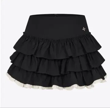 andwang Charm frill culotte mini skirt