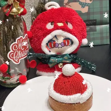 10cm 인형옷 인형탈 빨간색 이츠누이 앙스타 크리스마스 2종 세트