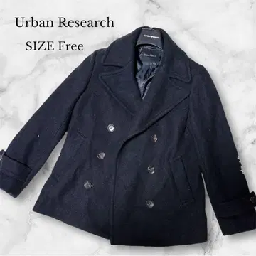 어반 리서치 피 코트 블랙 더블 브레스트 캐주얼 모드 스타일