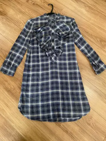 POLO 폴로 긴팔 체크 셔츠 원피스