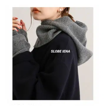 SLOBE IENA 이에나 파인 니트 장미 후드 넥워머