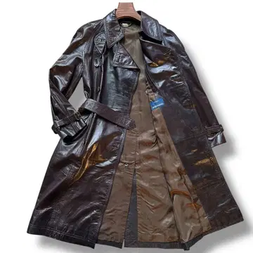 레어 더반 x 인터메조 트렌치코트 소가죽 브라운 롱 벨트 L