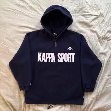 [ 90s ] Kappa 플리스 후드티 하프 지퍼 드로우 코드
