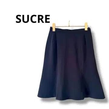 [슈크레] 무릎 기장 플레어 플리츠 스커트 스트라이프 블랙 M