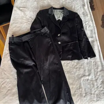 블랙 수트 자켓과 팬츠 세트 Facade Green 사이즈 36