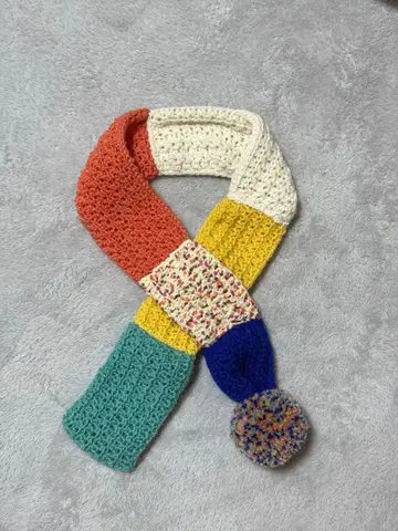 컬러풀 니트 머플러 폼폼 포함