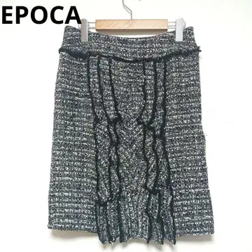 EPOCA 에포카 무릎 기장 타이트 스커트 프릴 울