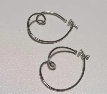 실버 스월 디자인 빅 사이즈 후프 귀찌