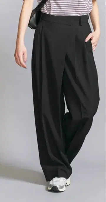 BEAUTY&YOUTH 포플린 턱 랩 팬츠 워셔블