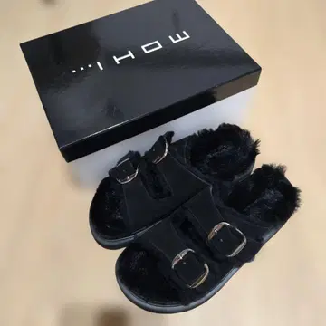 APSTUDIO MOHI 퍼 샌들 블랙 미사용 새상품