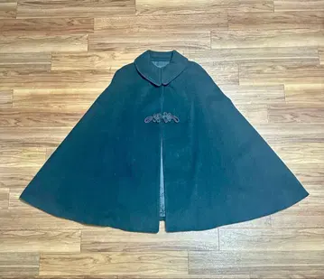 울 케이프 코트 판초