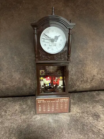 헬로키티 탁상시계 2008년 달력 포함 작동 확인 완료