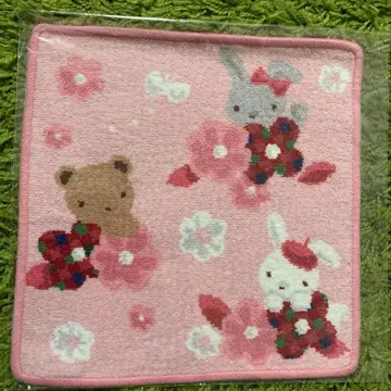 [ 완판템 ] 파밀리아 셔닐 타월 손수건 핑크 페이 곰