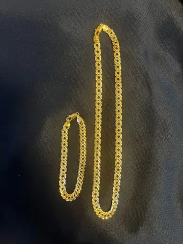 이탈리아제 750 각인 목걸이 팔찌