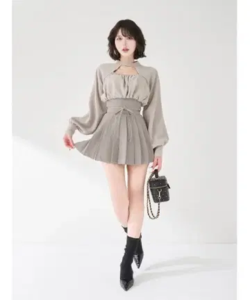 Darich 도킹 코르셋 플리츠 미니 원피스
