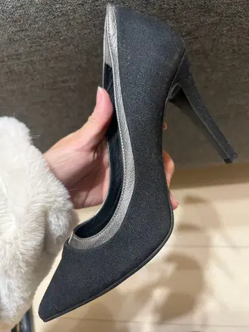 다이애나 펌프스 23cm 블랙 실버