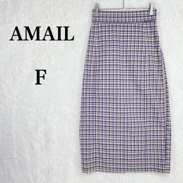 (새상품급) [아마일] 체크 무늬 허리밴딩 택 포함 타이트 스커트 F