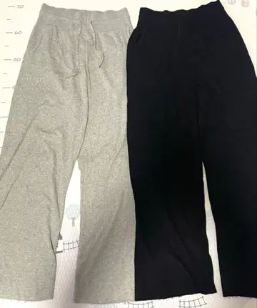 유니클로 워셔블 리브 니트 팬츠 2개 세트