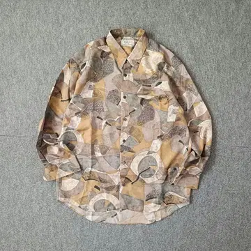 빈티지 어스 컬러 셔츠 아트 긴팔 일본제 그랑파코어 모드