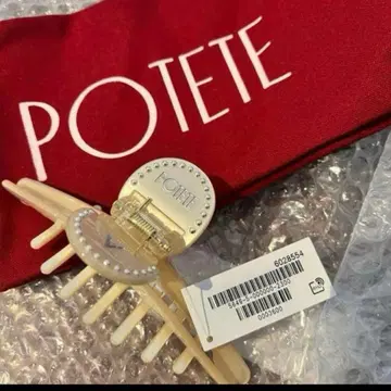 POTETE 헤어 클립 아이보리 파우치 포함 0245