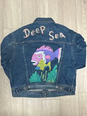 데님 자켓 Deep Sea 물고기 디자인
