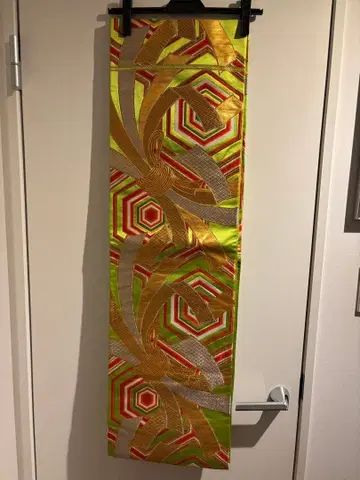 일본 오비 금 자수 화려한 앤티크