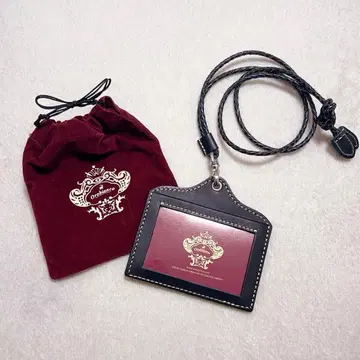 오로비안코 ID 케이스 패스 케이스 블랙 가죽 스트랩 블랙