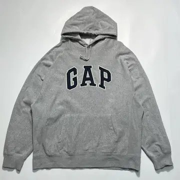 90s~ 올드 갭 리버스 위브형 후드티 L 그레이 7455