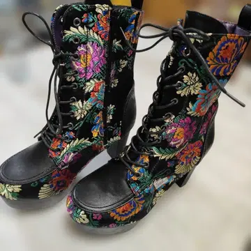 YOSUKE 여성용 통굽 레이스업 부츠