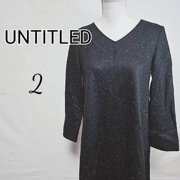 언타이틀 블랙 V넥 무릎 위 기장 원피스