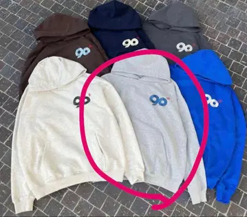 90 로고 후디 그레이 x 블루 M 사이즈