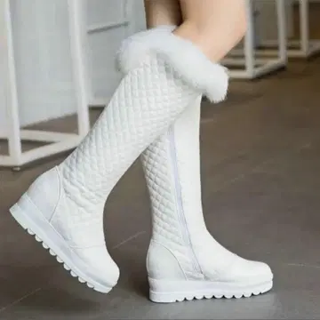 화이트 니하이 부츠 24cm