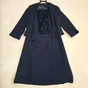 [ 새상품 ] 다크 네이비 포멀 드레스 13AR 앞 지퍼 레이스