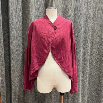 유로 빈티지 린넨 숄 가디건