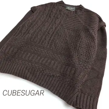 CUBE SUGAR 큐브 슈가 울 혼방 케이블 디자인 니트